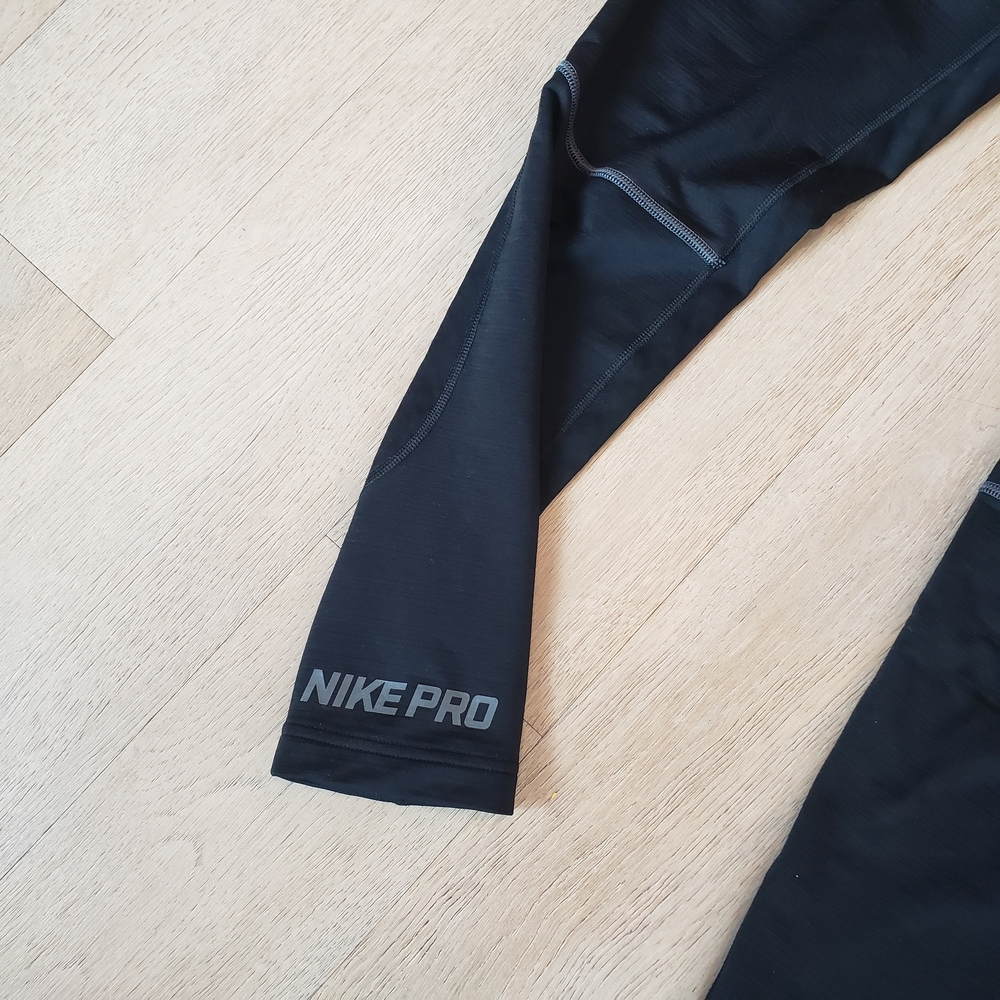 Nike Pro Hyperwarm Black Compression Leggings 32 - image 3